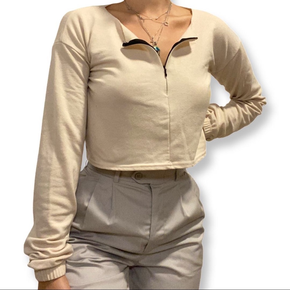 Cropped Sweatshirt Long-Sleeves